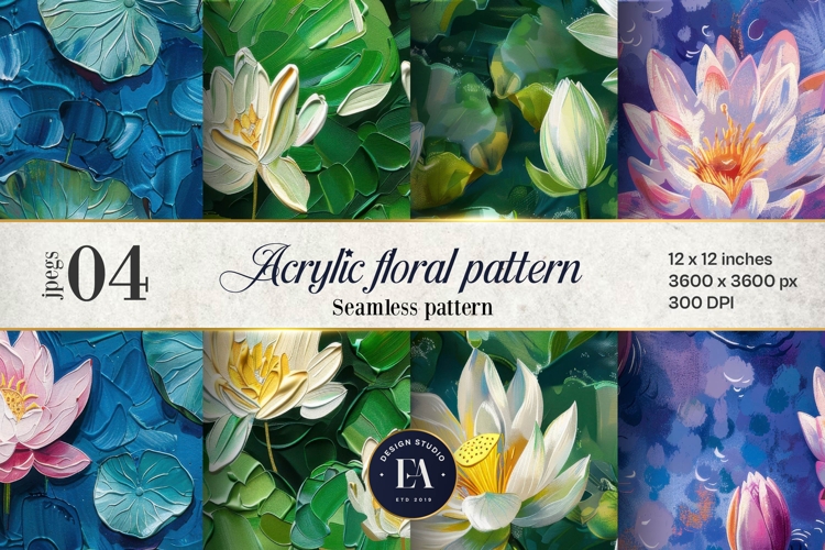Acrylic floral pattern | Abstract floral pattern