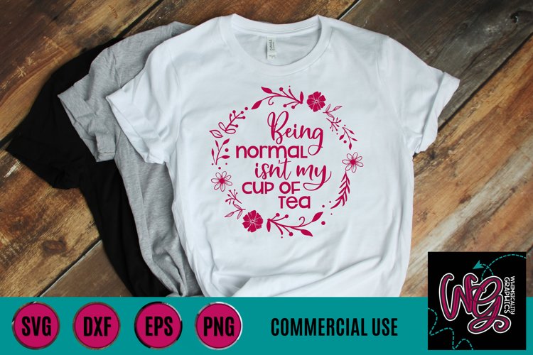 Being Normal Isn't My Cup of Tea SVG, DXF, PNG, EPS Comm example image 1