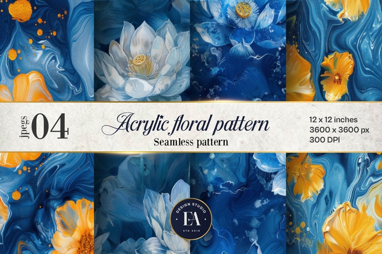 Acrylic floral pattern | Abstract floral pattern