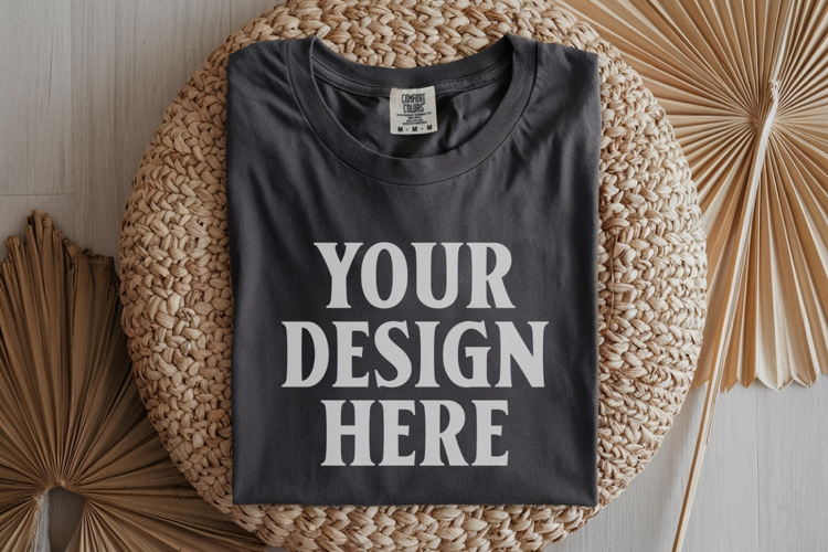 Pepper Comfort Colors 1717 Folded Tshirt Mockups