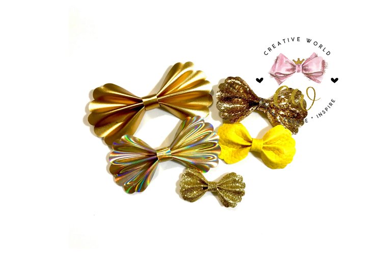 5 in 1 Scallop Pinch Bow Digital Template | Pinch Bow (264915) | Cut ...