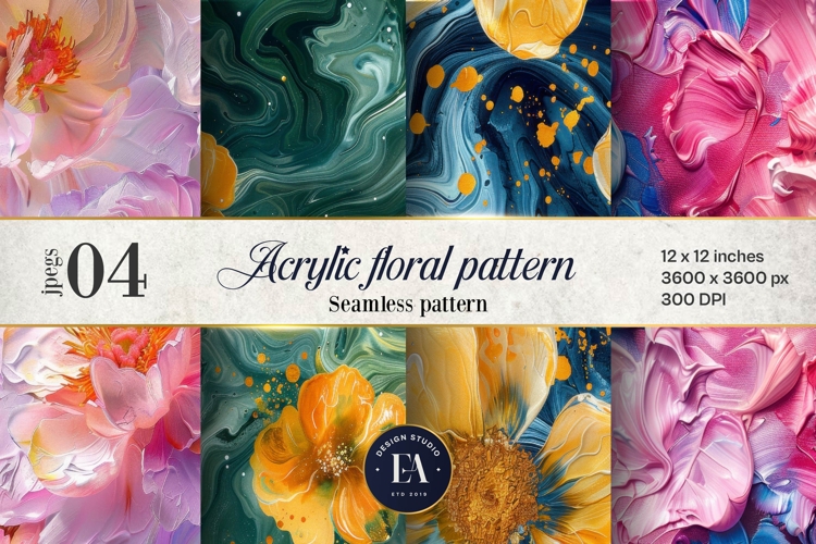 Acrylic floral pattern | Abstract floral pattern