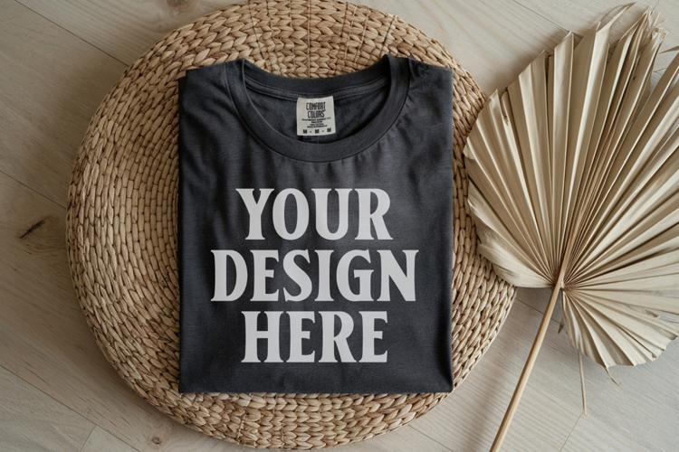 Pepper Comfort Colors 1717 Folded Tshirt Mockups