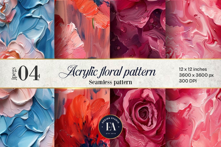 Acrylic floral pattern | Abstract floral pattern