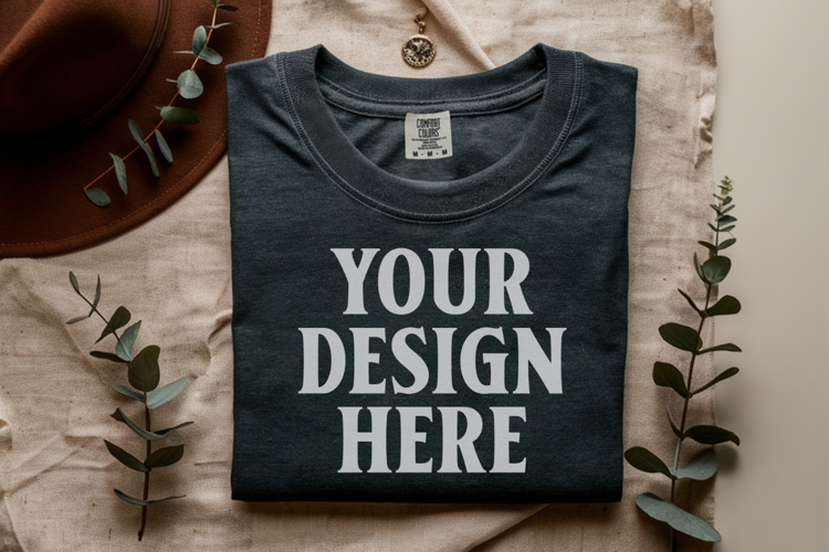 Pepper Comfort Colors 1717 Folded Tshirt Mockups