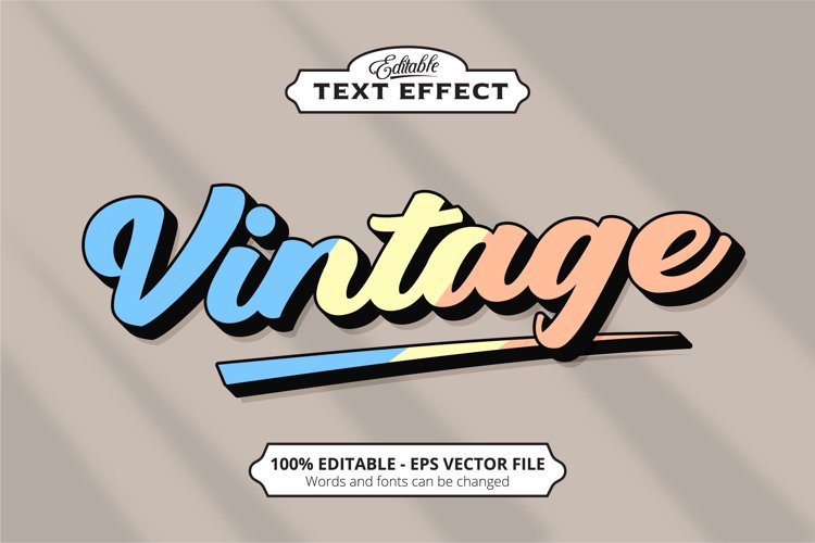 Editable text effect, Vintage text effect