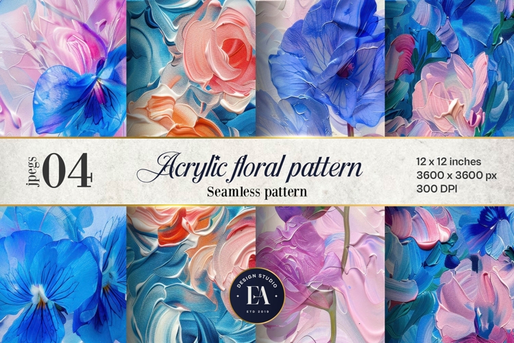 Acrylic floral pattern | Abstract floral pattern