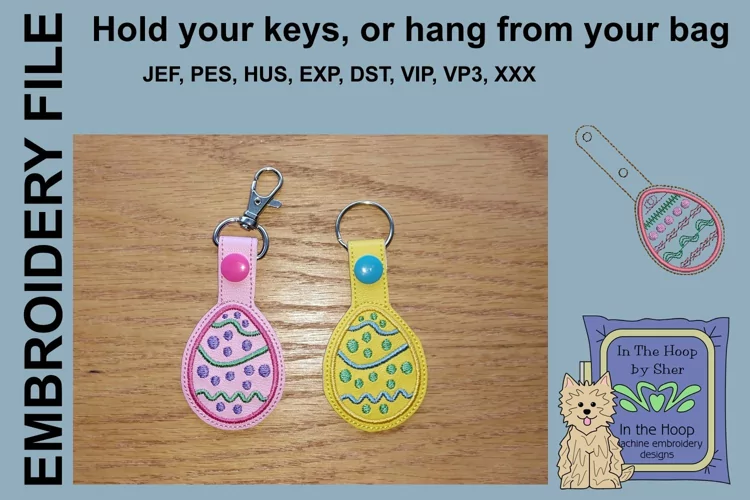 ITH Easter Egg 2 Key Fob - Embroidery Design