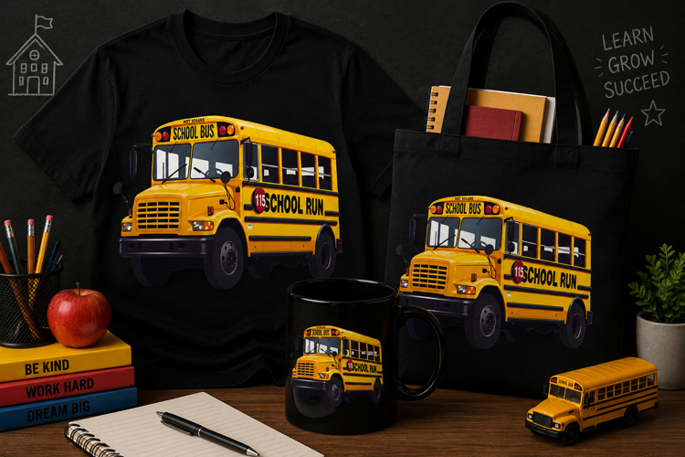 School Bus PNG, Yellow Bus Clipart, Back to School Design