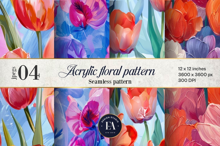 Acrylic floral pattern | Abstract floral pattern