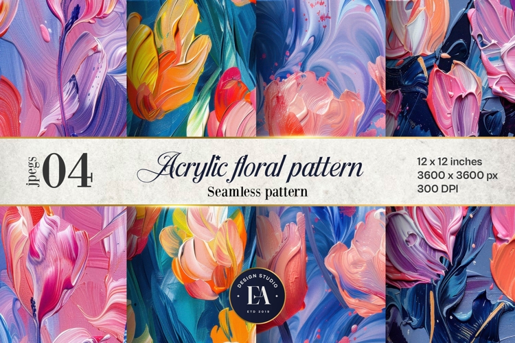 Acrylic floral pattern | Abstract floral pattern