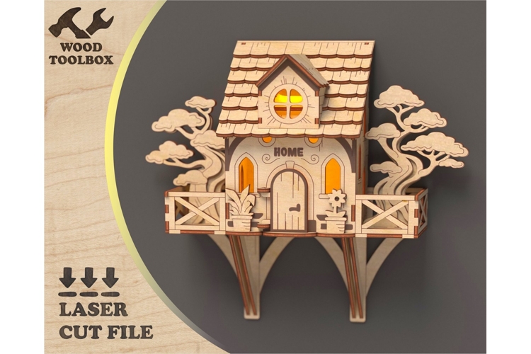 Wooden Wall House Decor Laser Cut Digital File