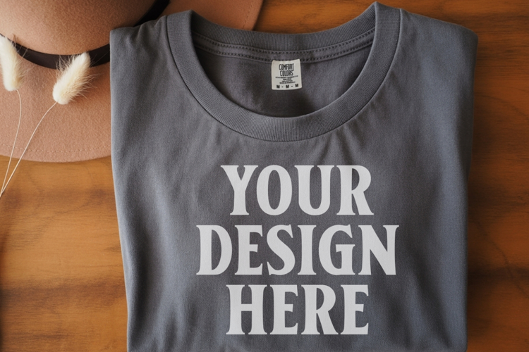 Pepper Comfort Colors 1717 Folded Tshirt Mockups