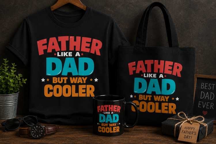Father Like a Dad But Way Cooler PNG | Funny Dad Design