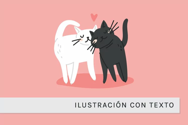 Ilustracion de Gatos Amorosos