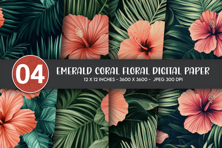 Cyan Pink Tropical Digital Paper