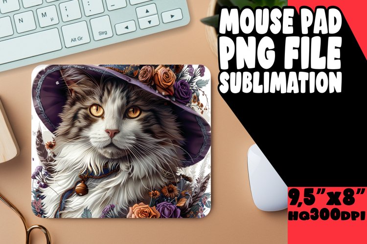 Purrfectly Whimsical Sublimation Mousepad PNG