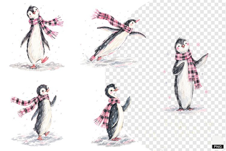 Winter Penguin PNG example image 1