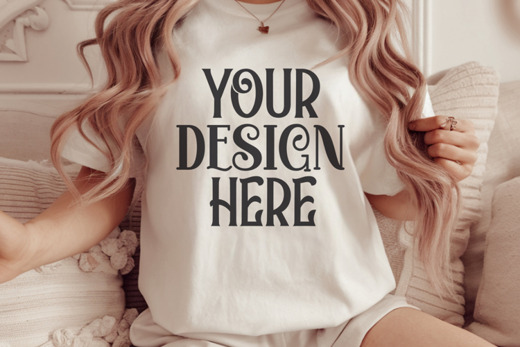 Ivory Comfort Colors 1717 Christmas Mockup, CC 1717