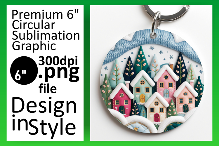 Gorgeous Circle Design Keychain Template , Holiday