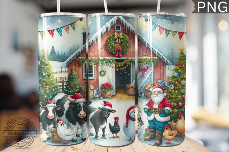 Farm Animals Tumbler Wrap - Christmas Tumbler Design