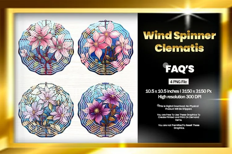 Clematis Wind Spinner Sublimation - 04 Variations