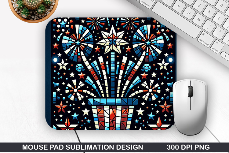 Fireworks Mouse Pad Sublimation, 4th Of July Mouse Pad PNG example image 1