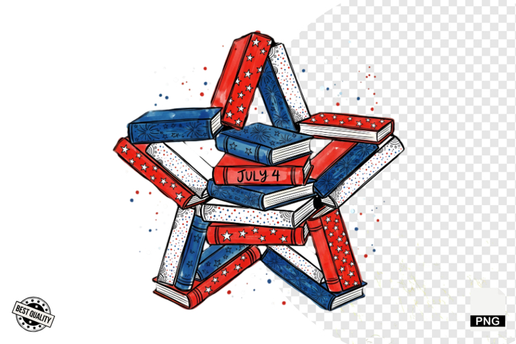 4th of July Books Reading Clipart example image 1