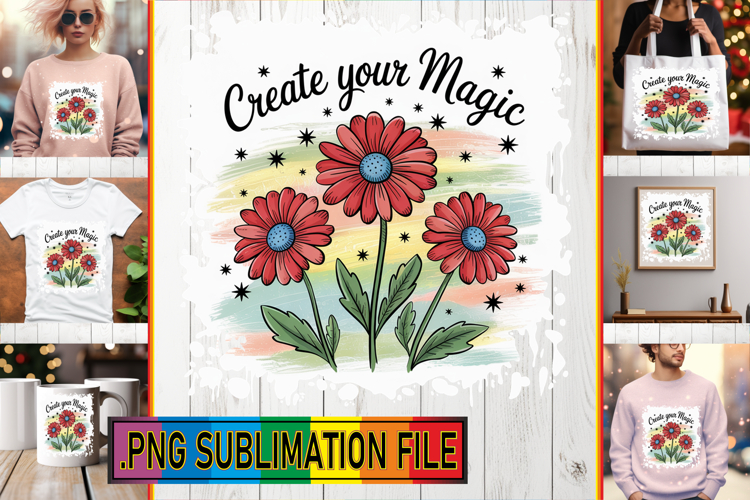 Joyful Sublimation TSHIRT Designs, Flowers Quote