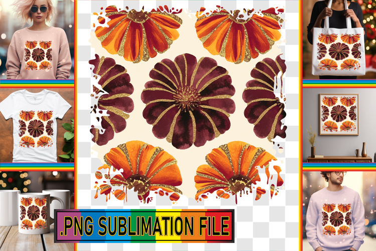 Elegant Tote Bag Ideas PNG, Flower Pattern