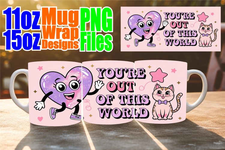Serene thoughts 11oz 15oz sublimation wrap, Valentines example image 1