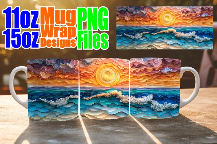 Tropical Treasures 3D Mug Wrap - Ocean Bliss