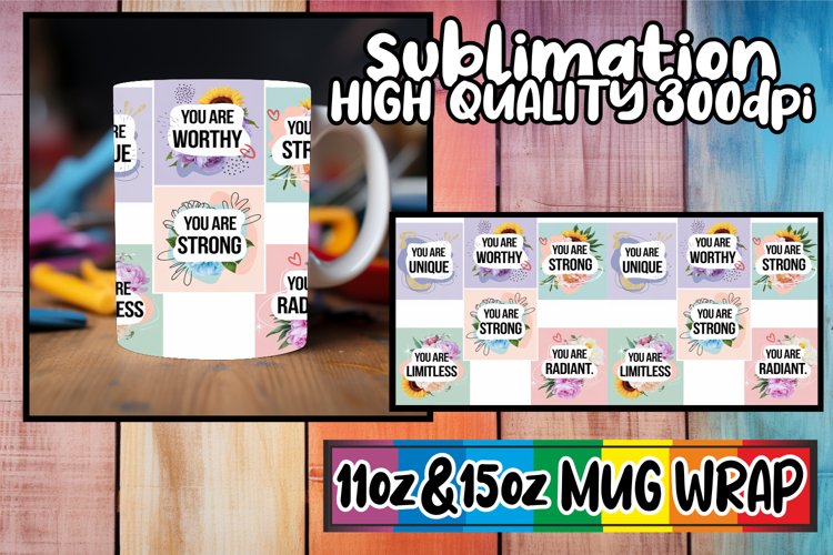 Cozy mornings 11oz 15oz mug wrap, Quote example image 1
