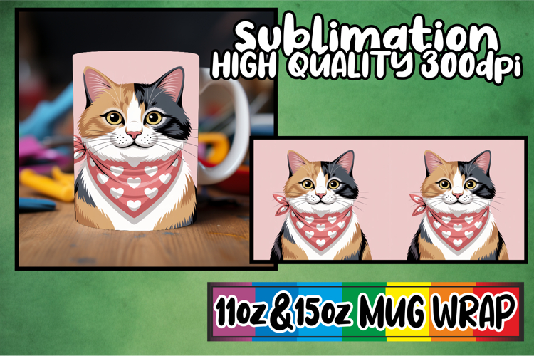 Dreamy vibes 11oz 15oz sublimation wrap, Valentines Cat