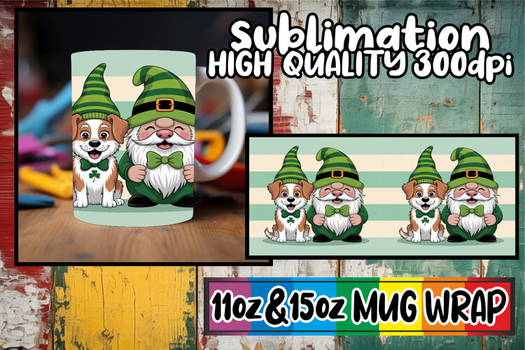 Lively dreams 11oz 15oz sublimation wrap, St Patricks example image 1