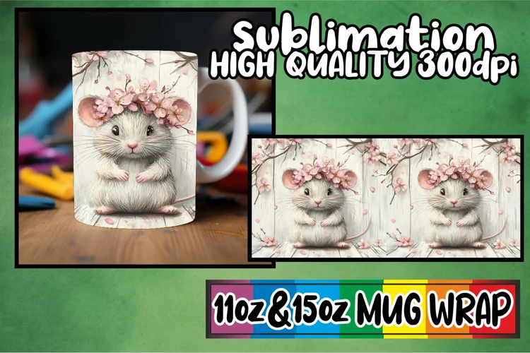 Spring Animal Mug Wrap | 11oz 15oz Watercolor Design