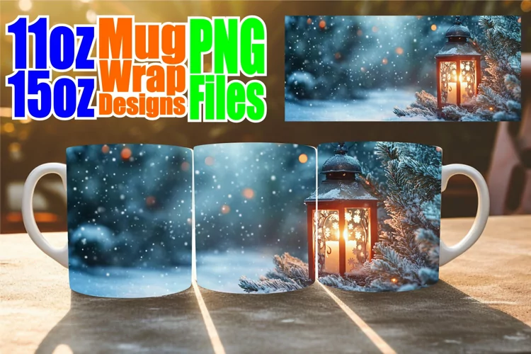 Joyful nights sublimation mug wrap, Winter
