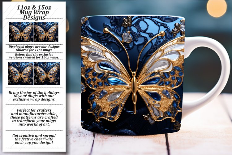 Colorful Flight of Butterflies: 11oz 15oz Mug Wrap