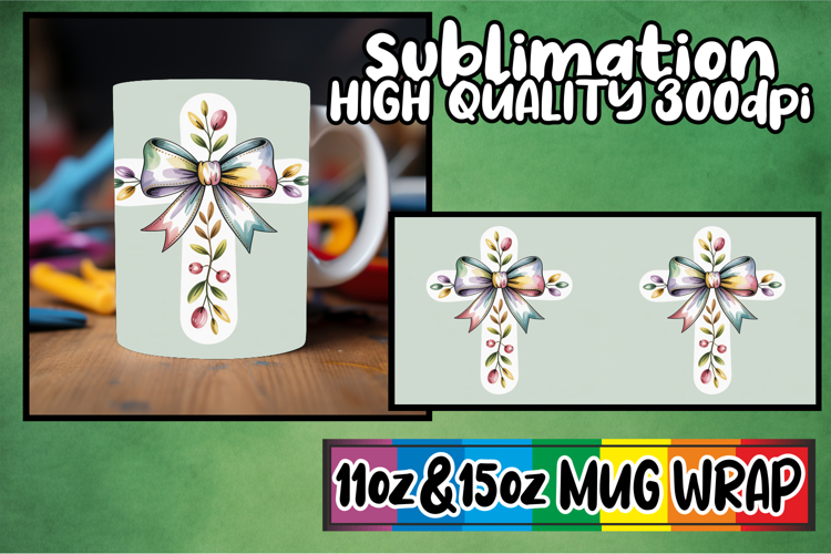 Refreshing spirit 11oz 15oz mug wrap, Cross and Bow