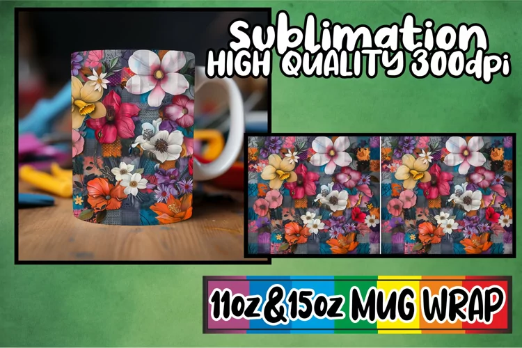 Spring Abstract Floral Bliss Mug Design 11oz/15oz