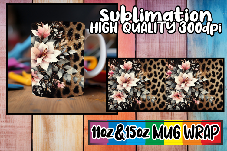 Luminous thoughts 11oz 15oz sublimation wrap, Leopard Prints