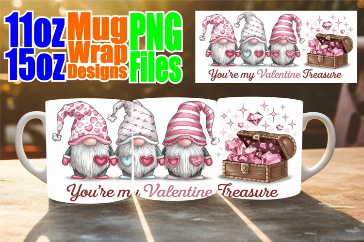 Lovely moments sublimation mug wrap, Love Gnome