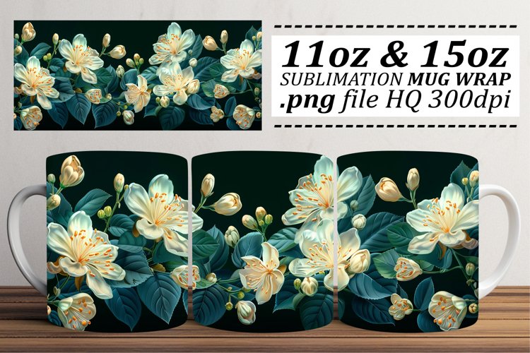 Fresh Flowers Mug Wrap - Spring Pattern 11oz 15oz