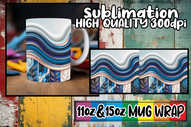 Heartfelt wishes 11oz 15oz mug wrap, Pattern example image 1