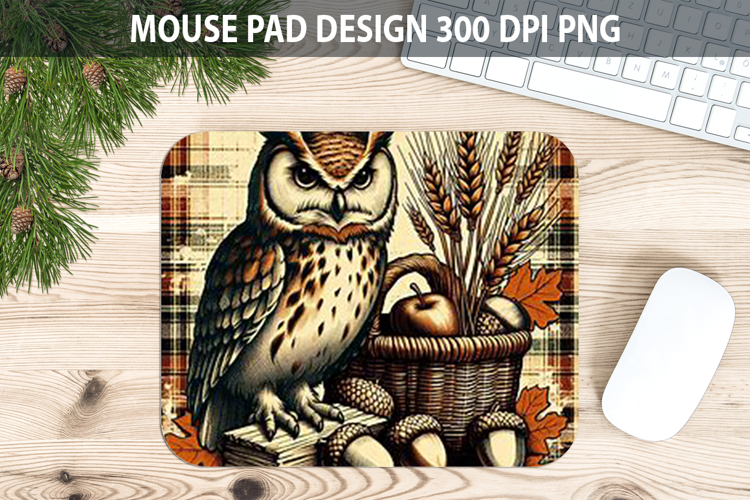 Owl Mouse pad Sublimation - Thanksgiving PNG Design