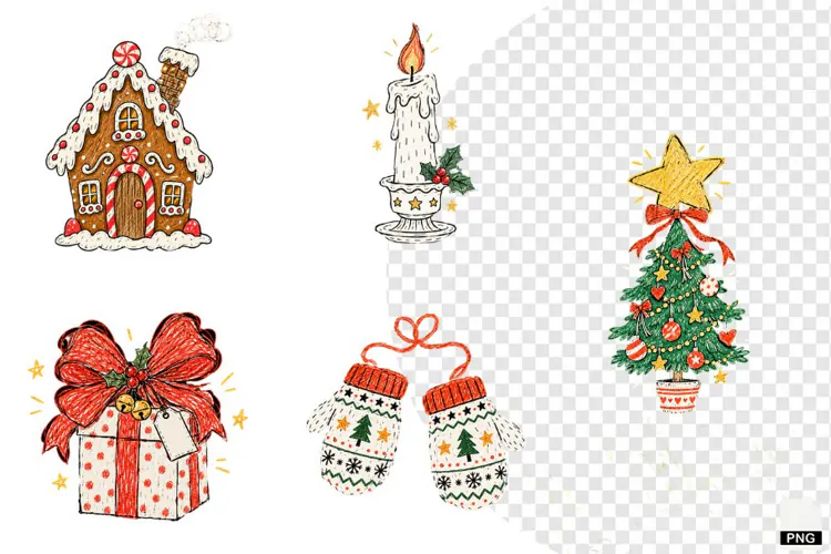 Doodle Christmas Clipart