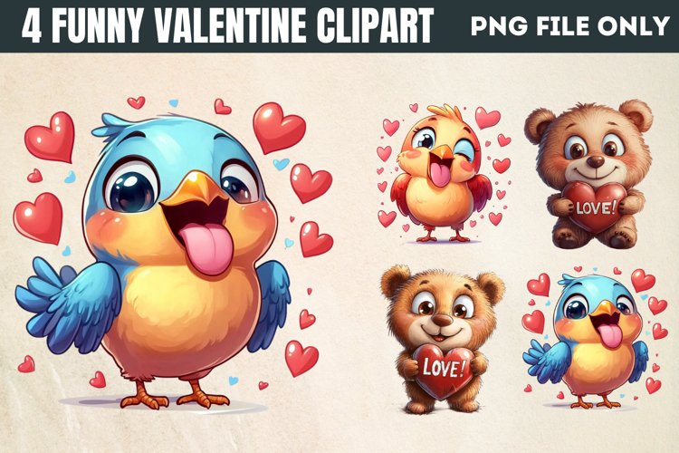 Funny Valentine Clipart PNG example image 1