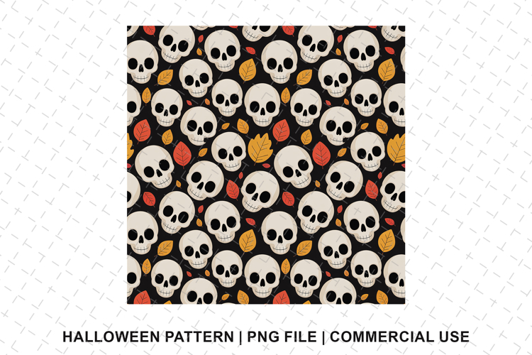 Halloween Skull Pattern Png | Sublimation | Digital Paper