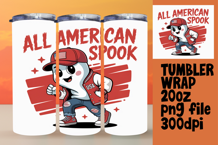 Beautiful Gift: 20oz Tumbler Wrap , Funny Ghost