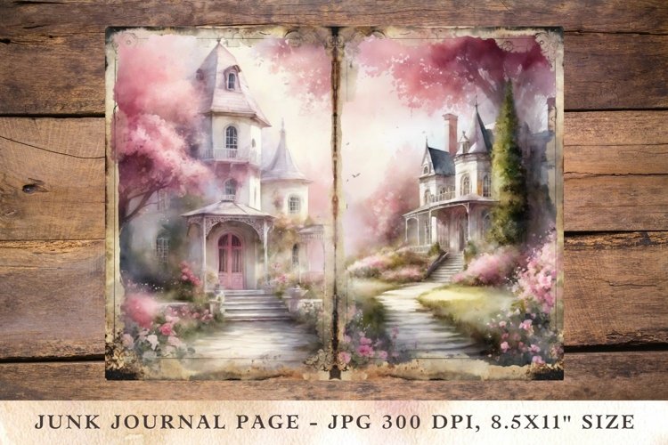 Printable Junk Journal Pages fairy forest 4 example image 1